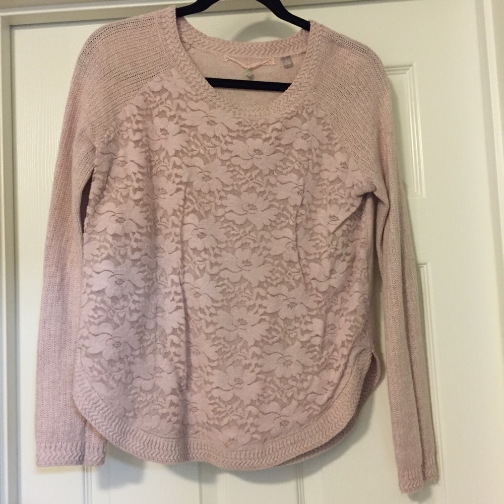 Anthropologie Knitted Knotted Rose Sweater Size S
